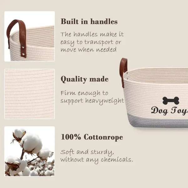 Dog_toy_basket_16.5"x10.6"x_7.5"_puppy_toy_bins_pet_organizer,_laundry_storage_bin_-_Perfect_for_organizing_pet_toys,_blankets,_leashes,_coat_and_stuff_-_Beige_Gray