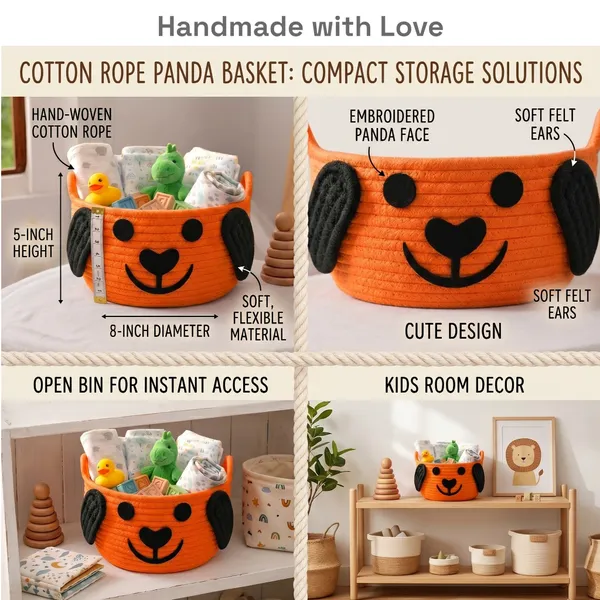 Adorable_"Puppy_Pal"_Woven_Storage_Basket_|_Open_Storage__Narangi