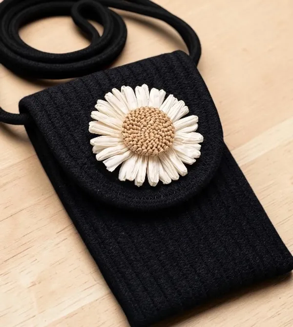 Handcrafted_Cotton_Rope_Mobile_Pouch_with_Daisy_Appliqué_–_Stylish_Crossbody_Sling_Bag_for_Women_&_Girls_(Black)