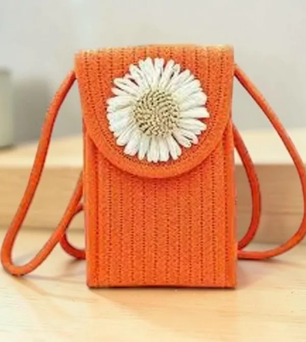 Handcrafted_Cotton_Rope_Mobile_Pouch_with_Daisy_Appliqué_–_Stylish_Crossbody_Sling_Bag_for_Women_&_Girls_(Orange)