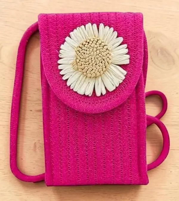 Handcrafted_Cotton_Rope_Mobile_Pouch_with_Daisy_Appliqué_–_Stylish_Crossbody_Sling_Bag_for_Women_&_Girls_(Rani)