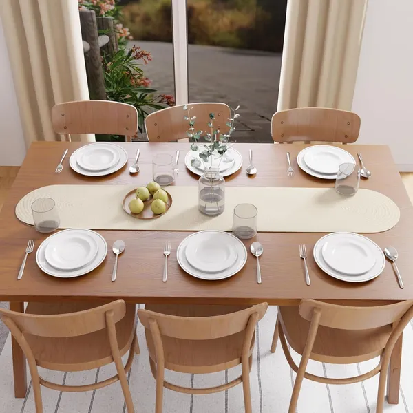 Handmade_Ribbed_Style_Cotton_|_30x137_cm_|_Off_White_|_for_Coffee_&_Center_Table
