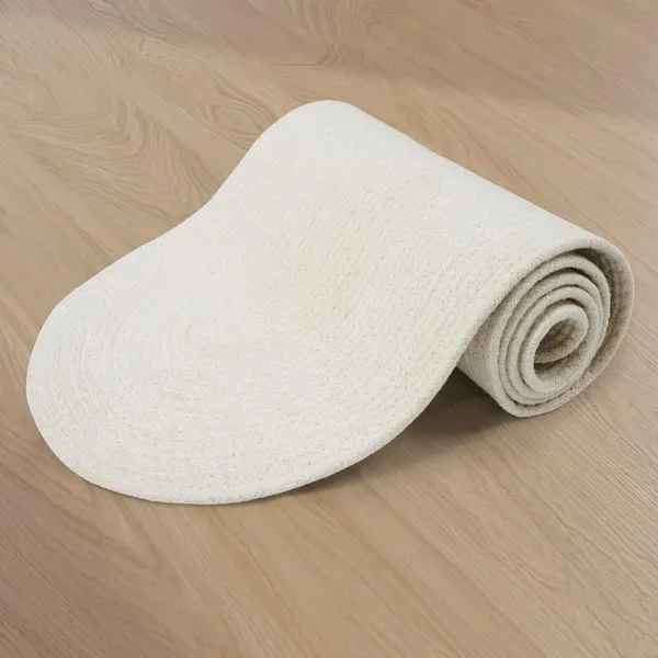 Handmade_Ribbed_Style_Cotton_|_30x137_cm_|_Off_White_|_for_Coffee_&_Center_Table