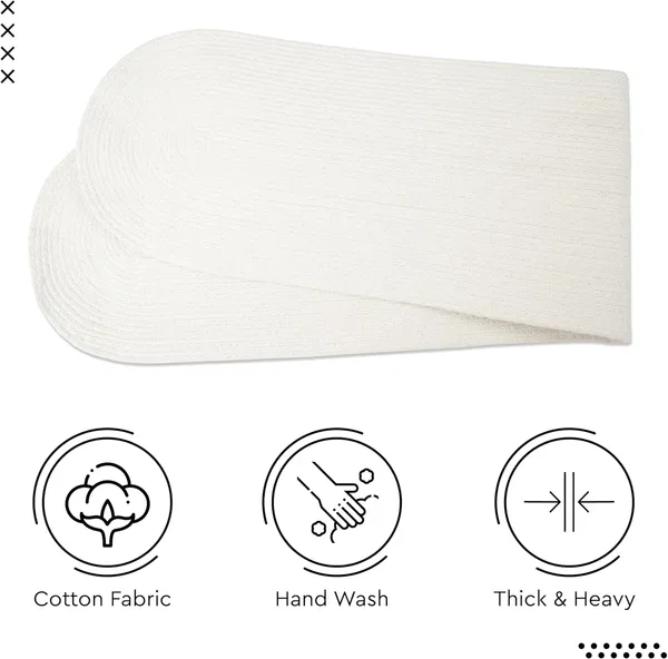 Handmade_Ribbed_Style_Cotton_|_30x137_cm_|_Off_White_|_for_Coffee_&_Center_Table