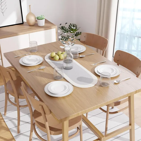 Handmade_Ribbed_Style_Cotton_|_30x91_cm_|_Light_Grey_&_Off_White_|_For_Center_&_Dining_Table_Fall_Decoration,_Holiday_&_Christmas_Festivals