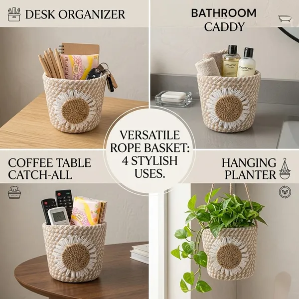 Handwoven_Jute_Daisy_Basket_—_Hanging_Storage_Organizer_for_Desk,_Keys,_Pens_&_Plants_|_5.5_Inch_Small_Rope_Basket_with_Loop