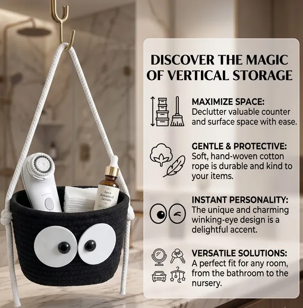 Hanging_Cotton_Rope_Basket_with_Googly_Eyes_|_Hand-Woven_Black_Storage_Organizer_for_Bathroom,_Nursery_&_Kids_Room_|_Wall_Hook_Basket_with_Durable_Rope_Handle