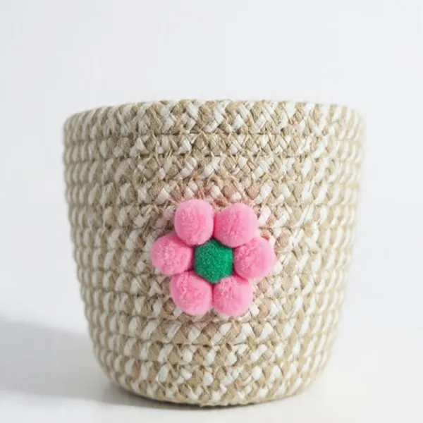 Jute_Pen_Holder_–_Handmade_with_Flower,_Desk_Organizer_for_Pens_&_Brushes