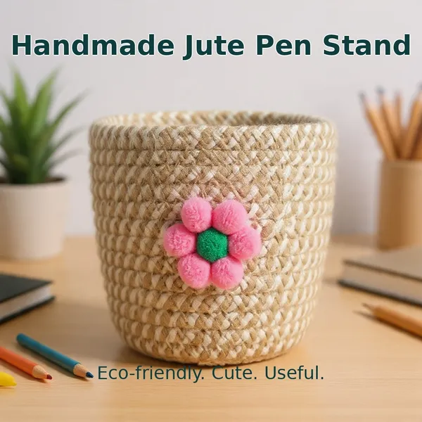 Jute_Pen_Holder_–_Handmade_with_Flower,_Desk_Organizer_for_Pens_&_Brushes