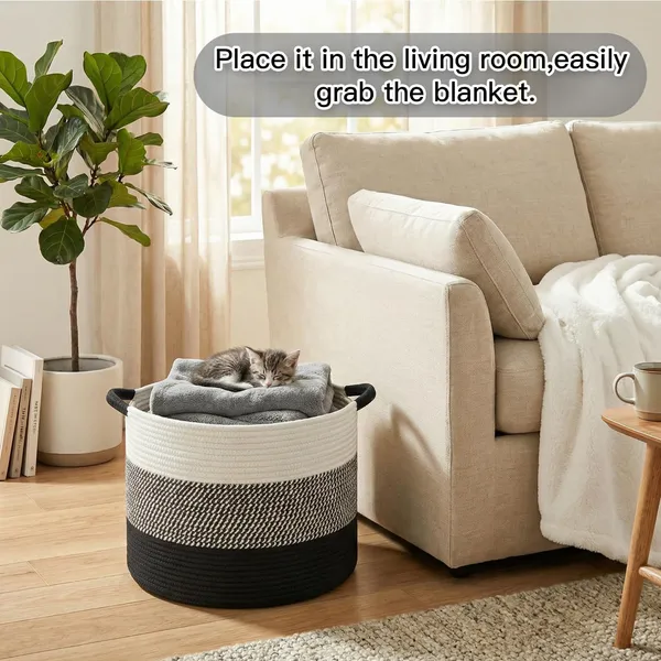 Large_Cotton_Rope_Basket,_Decorative_Woven_Blanket_Storage_for_Living_Room,_Boho_Toy_Storage_&_Toy_Box_for_Kids,_Versatile_Laundry_Basket_&_Nursery_Hamper_for_Blankets(Black)