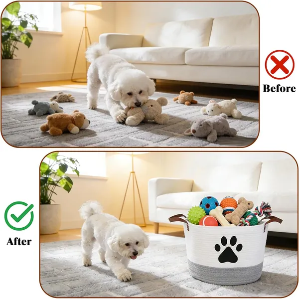 Large_Cotton_Rope_Dog_Toy_Basket_with_Paw_Print_–_13"_Woven_Pet_Storage_Bin_with_Handles_for_Dog_Toys,_Blankets,_Laundry,_Clothes_–_White_&_Grey