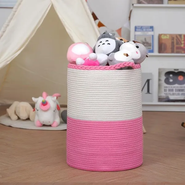 Large_Laundry_Hamper_Storage_Basket_for_Clothes,_Towels_and_Blankets_in_Livingroom,_Bedroom,_Laundry_Room_and_Basket_for_Nursery_Storage__(Pink_White_Zig_Zag)