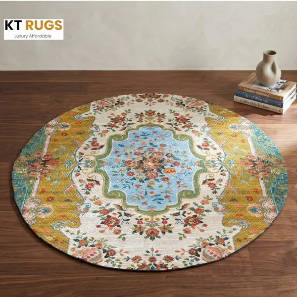 Luxury_Floral_Medallion_Round_Area_Rug_|_Reversible_|_Soft_Plush_Pile_|_Traditional_Boho_Design_|_Living_Room,_Bedroom,_Dining_Room