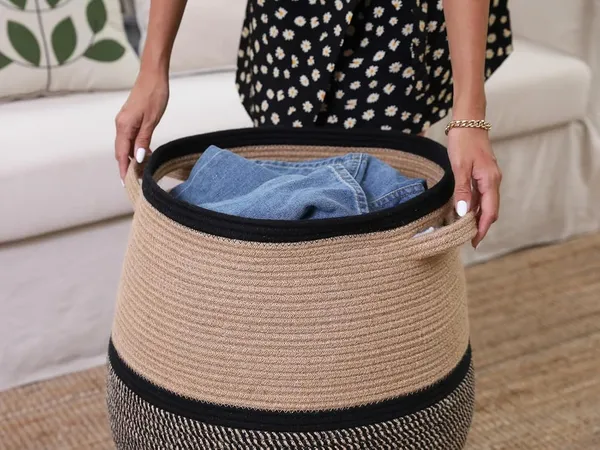 Luxury_Laundry_Basket_Natural_Cotton_Rope_Storage_Basket_and_Hamper_for_Cloths_and_Multi_Usage_in_Guest_Room,_Bedroom,_Laundry_Room,_(Size_-_14"_x_14"_x_18")