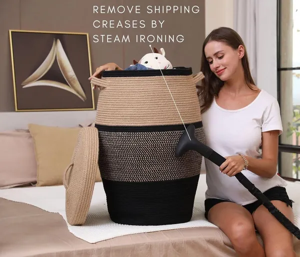 Luxury_Laundry_Basket_Natural_Cotton_Rope_Storage_Basket_and_Hamper_for_Cloths_and_Multi_Usage_in_Guest_Room,_Bedroom,_Laundry_Room,_(Size_-_14"_x_14"_x_18")