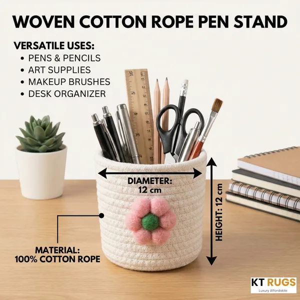 Multipurpose_Desk_Organizer_Pen_Holder_White_|_Cotton_Rope_Small_Organiser_|_12x12_cm