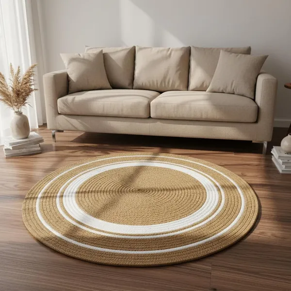 Natural_Jute_Braided_Round_Area_Rug_|_White_Stripe_Accent_|_Eco-Friendly_Handcrafted_|_Boho_Minimalist_Style_|_Living_Room,_Bedroom,_Dining_Room_|_Non-Slip_|_Easy_Care