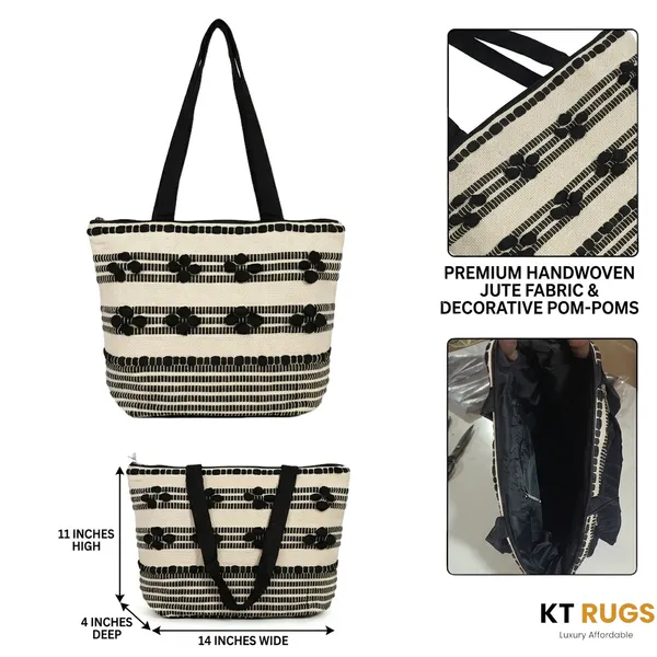 Premium_Handwoven_Jute_Tote_Bag_With_Decorative_Pom-Poms_Eco-Friendly_Shoulder_Bag_For_Women_(Black_&_Off-White)