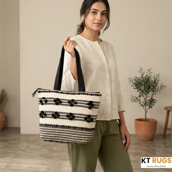 Premium_Handwoven_Jute_Tote_Bag_With_Decorative_Pom-Poms_Eco-Friendly_Shoulder_Bag_For_Women_(Black_&_Off-White)