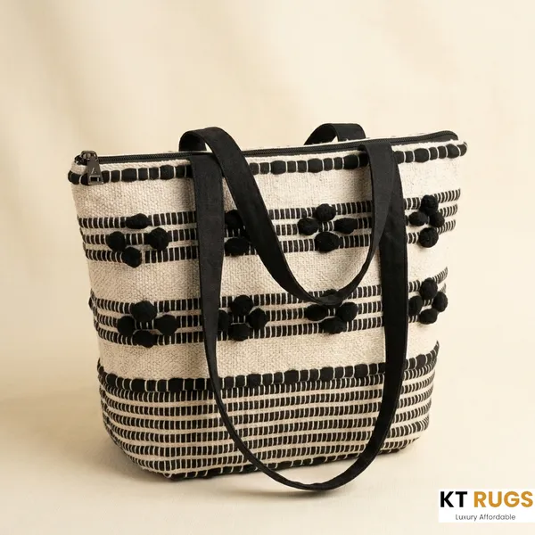 Premium_Handwoven_Jute_Tote_Bag_With_Decorative_Pom-Poms_Eco-Friendly_Shoulder_Bag_For_Women_(Black_&_Off-White)