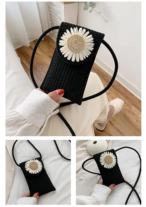 Handcrafted_Cotton_Rope_Mobile_Pouch_with_Daisy_Appliqué_–_Stylish_Crossbody_Sling_Bag_for_Women_&_Girls_(Black)