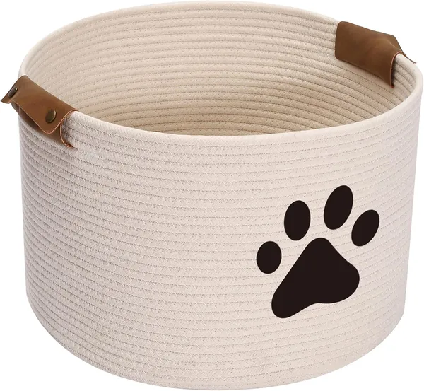 Round_Cotton_Rope_Basket_Pets_Toy_Storage_Bin_-_Storage_Chest_for_Dog_Toys_Laundry_Basket_Living_Room_Organizer_Dog_Stuff_Box_Storage_(Light_Beige)