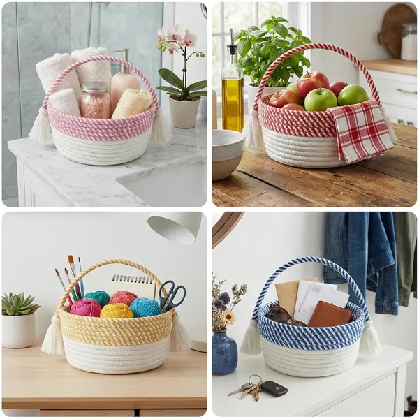 Round_Woven_Rope_Storage_Basket_with_Handle_&_Tassels_–_Cotton_Rope_Decorative_Basket_Bin_for_Home,_Nursery,_Toys,_Laundry_–_Boho_Organizer_Basket_(Pink)
