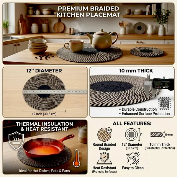 Two-Tone_Braided_Placemats_Round_12_Inch,_Beige_and_Black_Woven_Table_Mats_for_Dining_Table,_Heat_Resistant_Non-Slip_Cotton_Farmhouse_Charger_Plate_Mat,_Set_of_1