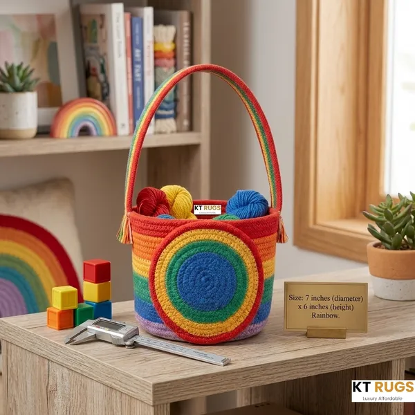 Vibrant_Rainbow_Cotton_Rope_Storage_Basket_with_Handle_(7"_x_6")_|_Woven_Desk_Organizer,_Nursery_Decor_&_Small_Storage