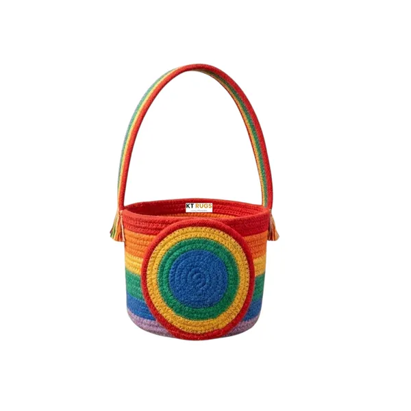Vibrant_Rainbow_Cotton_Rope_Storage_Basket_with_Handle_(7"_x_6")_|_Woven_Desk_Organizer,_Nursery_Decor_&_Small_Storage