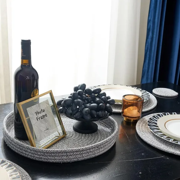 Woven_Cotton_Rope_Round_Placemats_Set_Of_4+4+1With_Holder_Included,_Handmade_Boho_Woven_13_Placemats&4.3_Coasters,Non-Slip_And_Heat_Resistant_For_Your_Perfect_Table_Decor