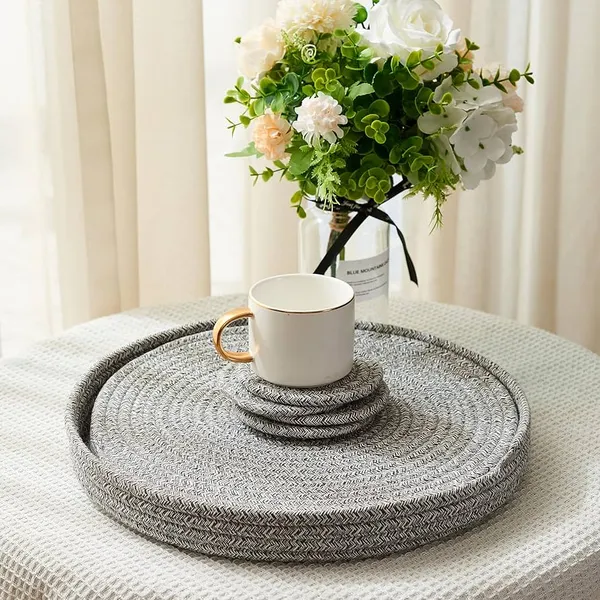 Woven_Cotton_Rope_Round_Placemats_Set_Of_4+4+1With_Holder_Included,_Handmade_Boho_Woven_13_Placemats&4.3_Coasters,Non-Slip_And_Heat_Resistant_For_Your_Perfect_Table_Decor