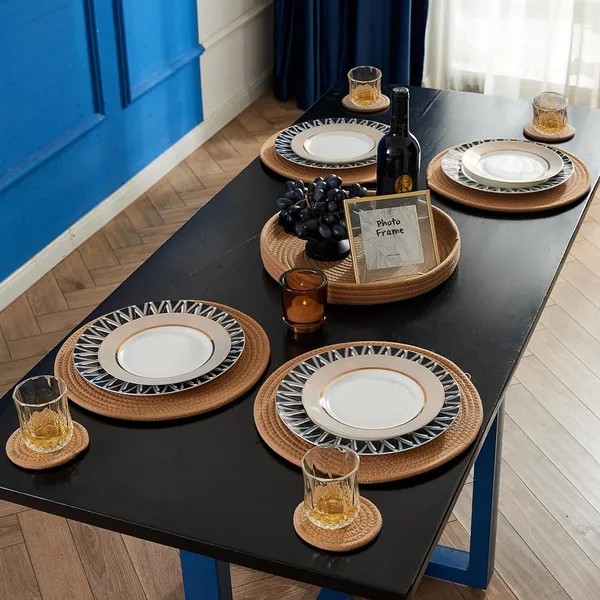 Woven_Cotton_Rope_Round_Placemats_Set_Of_4_Pcs_With_Holder_Included,_Handmade_Boho_Woven_13_Placemats&4.3_Coasters,Non-Slip_And_Heat_Resistant_For_Your_Perfect_Table_Decor