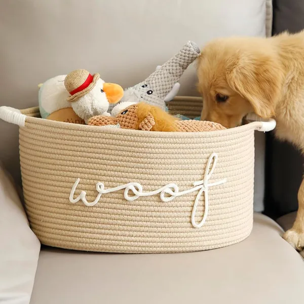 Woven_Dog_Toy_Basket,_Storage_Box_for_Puppy_Accessories,_Robust_Handles,_Round_Toy_Basket_for_Dogs,_Blankets_and_Pet_Accessories_(Khaki)