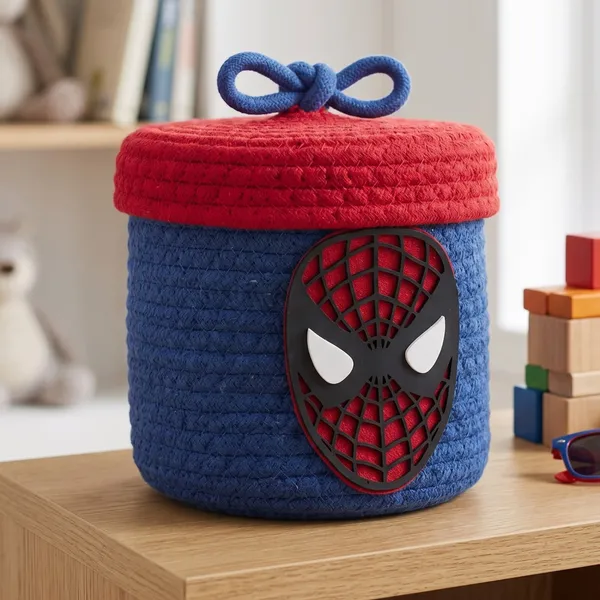 Marvel_Spider-Man_Mini_Coiled_Cotton_Rope_Storage_Basket_with_Lid,_7x7_Inches,_Hand-Crafted_Small_Toy_Organizer_for_Playroom_&_Desk,_Kid-Safe_&_Durable_-_Themed_Small_Item_Storage_Bin_for_Kids,_Collectors,_and_Fandom