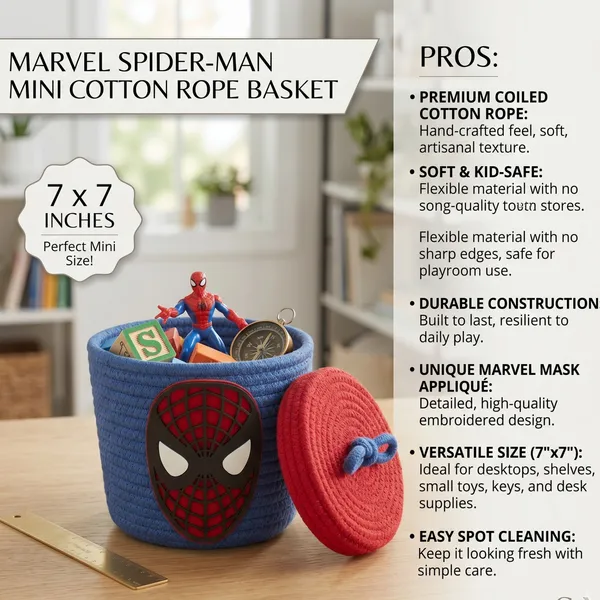 Marvel_Spider-Man_Mini_Coiled_Cotton_Rope_Storage_Basket_with_Lid,_7x7_Inches,_Hand-Crafted_Small_Toy_Organizer_for_Playroom_&_Desk,_Kid-Safe_&_Durable_-_Themed_Small_Item_Storage_Bin_for_Kids,_Collectors,_and_Fandom