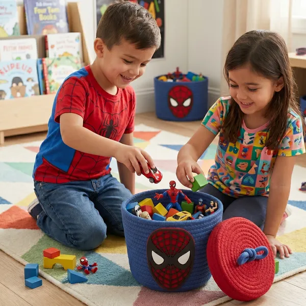 Marvel_Spider-Man_Mini_Coiled_Cotton_Rope_Storage_Basket_with_Lid,_7x7_Inches,_Hand-Crafted_Small_Toy_Organizer_for_Playroom_&_Desk,_Kid-Safe_&_Durable_-_Themed_Small_Item_Storage_Bin_for_Kids,_Collectors,_and_Fandom
