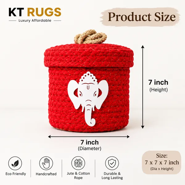 Handcrafted_Red_Jute_Ganesha_Basket_with_Lid_|_8x8_Inch_Multipurpose_Storage_Basket_|_Decorative_Pooja_Organizer_|_Eco-Friendly_Gift_Basket