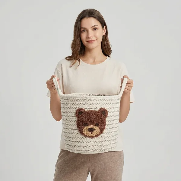 Beige_Kids_Storage_Basket_With_Bear_Design_Braided_Cotton_(15_X_15_Cm)