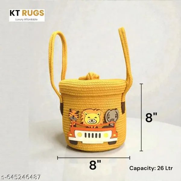 Yellow_Baby_Jungle_Safari_Storage_,_Cotton_Rope_Multipurpose_Basket_Toys_Organiser_Basket_For_Kids