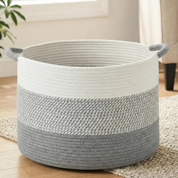 Large_Cotton_Rope_Basket,_Decorative_Woven_Blanket_Storage_for_Living_Room,_Boho_Toy_Storage_&_Toy_Box_for_Kids,_Versatile_Laundry_Basket_&_Nursery_Hamper_for_Blankets(Grey)