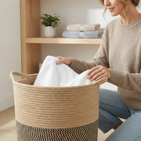 Beige_Jute_Laundry_Basket_For_Home_&_Office_15X18_Inch
