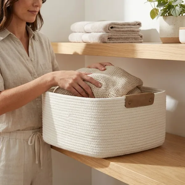 White_Multipurpose_Home_&_Kitchen_Organizer_Basket_12x8x4"