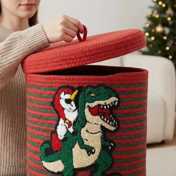 Red_And_Green_Christmas_Tree_Storage_Organizer_Handmade_Cotton_Rope_Basket_Green_&_Red_10X10_Inch_Sustainable_Holiday_Decor_&_Reusable_Organizer