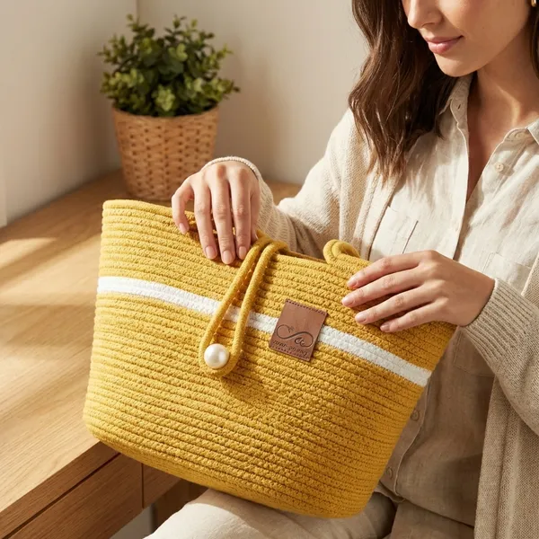 Beige_And_White_Toy_Storage_Basket_26L_Woven_Organizer_With_Cartoon_Animal_Design_Aqua_Rope_Bin_With_Lid_&_Handles_For_Kids