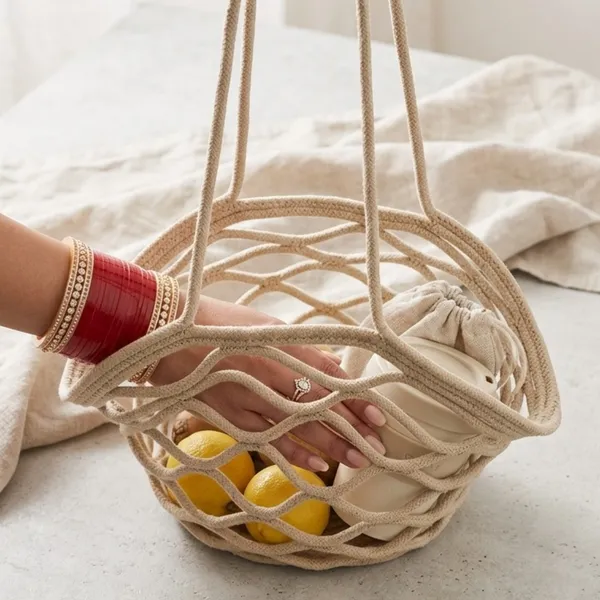 Placemat_Cum_Multipurpose_Rope_Hanging_Fruit_Basket_12x8x12"_|_Vegetable_Storage_Bag_|_Kitchen_Organizer_for_Onions,_Garlic,_Eggs_|_Boho_Wall_Hanging_Produce_Holder