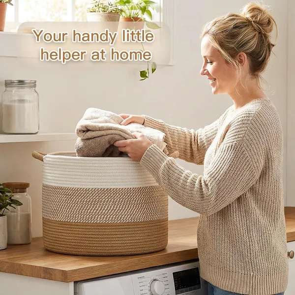 Large_Cotton_Rope_Laundry_Basket,_Decorative_Woven_Blanket_Storage_for_Living_Room,_Boho_Toy_Storage_&_Toy_Box_for_Kids,_Versatile_Laundry_Basket_&_Nursery_Hamper_for_Blankets(Brown)