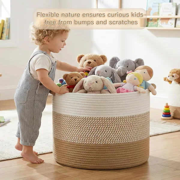 Large_Cotton_Rope_Laundry_Basket,_Decorative_Woven_Blanket_Storage_for_Living_Room,_Boho_Toy_Storage_&_Toy_Box_for_Kids,_Versatile_Laundry_Basket_&_Nursery_Hamper_for_Blankets(Brown)