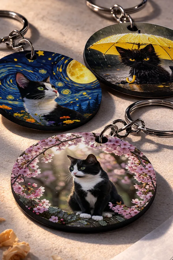 Wooden_Cat_Keychain_Set_of_3_|_STYLE_4
