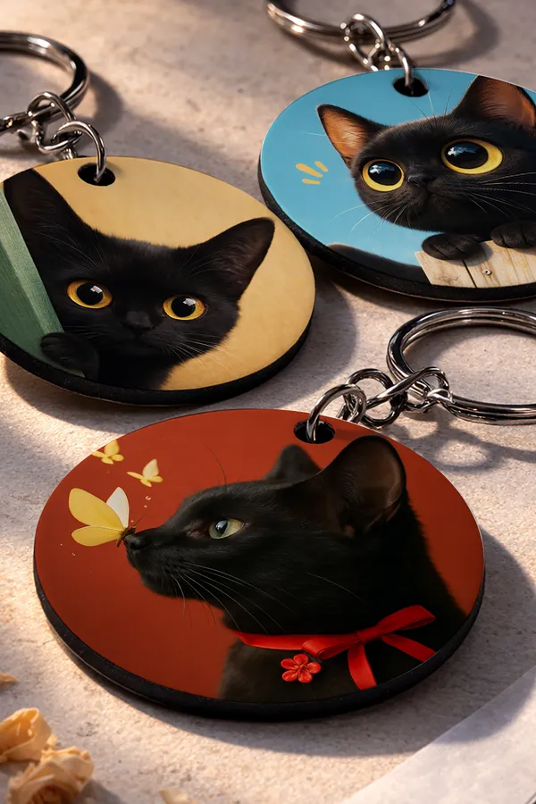 Wooden_Cat_Keychain_Set_of_3_|_STYLE_11